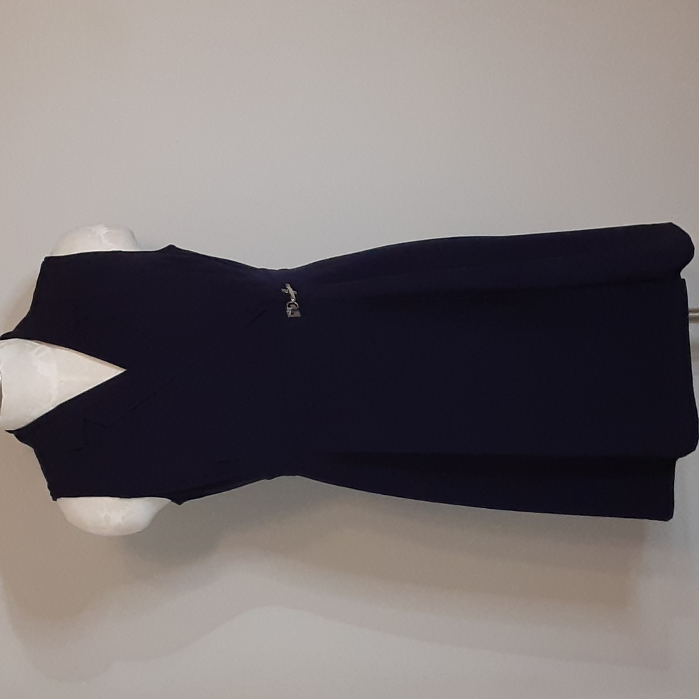 Calvin Klein Navy Sleeveless V-Neck Midi Dress